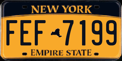 NY license plate FEF7199