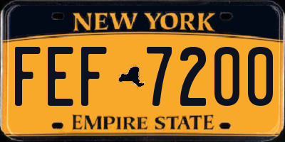 NY license plate FEF7200