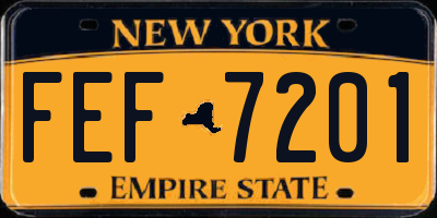 NY license plate FEF7201