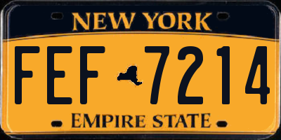 NY license plate FEF7214