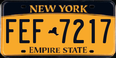 NY license plate FEF7217