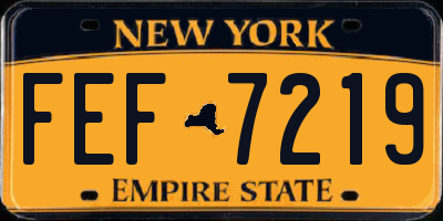 NY license plate FEF7219