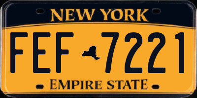 NY license plate FEF7221