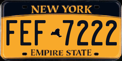 NY license plate FEF7222