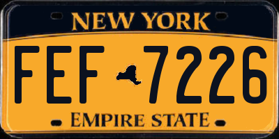 NY license plate FEF7226