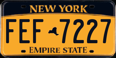 NY license plate FEF7227