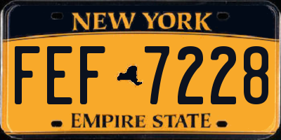 NY license plate FEF7228