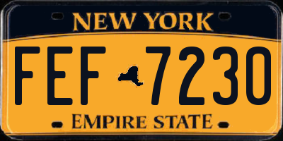 NY license plate FEF7230
