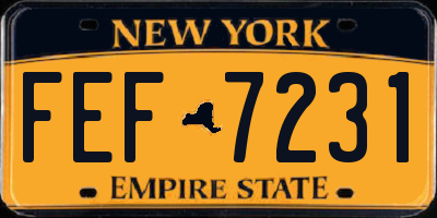 NY license plate FEF7231