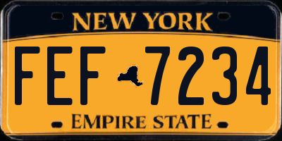 NY license plate FEF7234