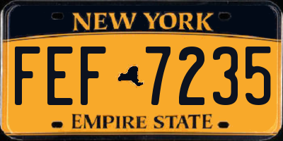 NY license plate FEF7235