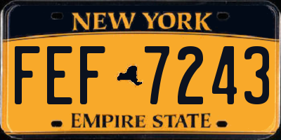 NY license plate FEF7243
