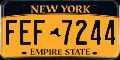 NY license plate FEF7244