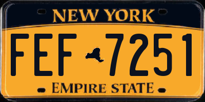 NY license plate FEF7251