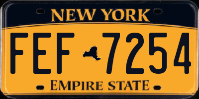 NY license plate FEF7254