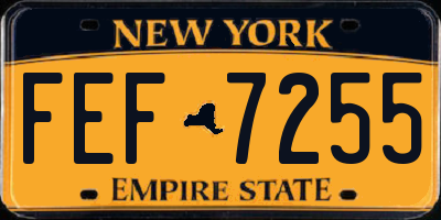 NY license plate FEF7255