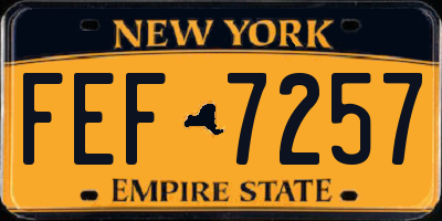 NY license plate FEF7257
