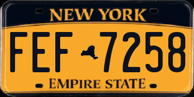NY license plate FEF7258