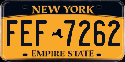 NY license plate FEF7262