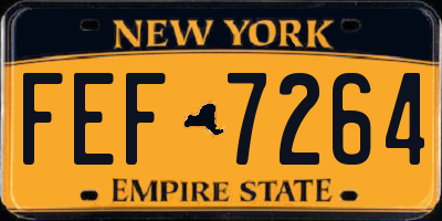 NY license plate FEF7264
