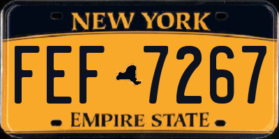 NY license plate FEF7267