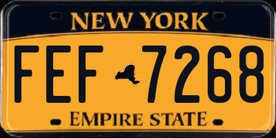 NY license plate FEF7268