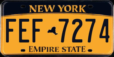 NY license plate FEF7274