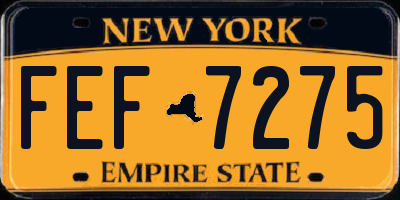 NY license plate FEF7275