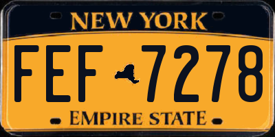 NY license plate FEF7278