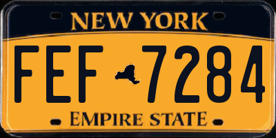 NY license plate FEF7284