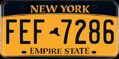 NY license plate FEF7286