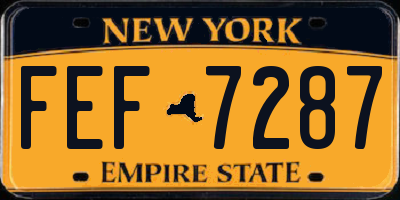 NY license plate FEF7287