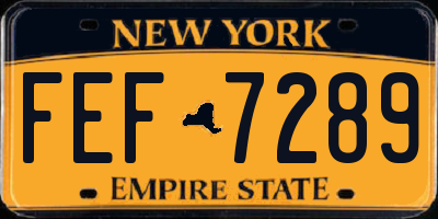 NY license plate FEF7289