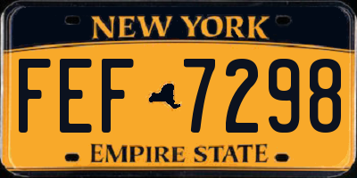NY license plate FEF7298