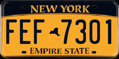 NY license plate FEF7301