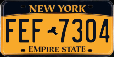 NY license plate FEF7304