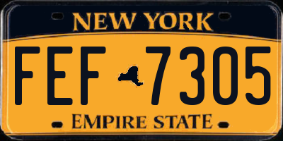 NY license plate FEF7305