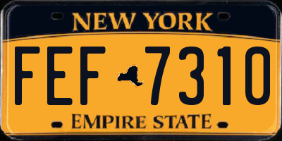 NY license plate FEF7310