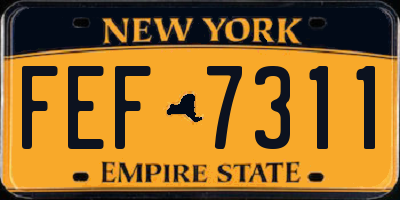 NY license plate FEF7311
