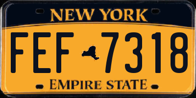 NY license plate FEF7318