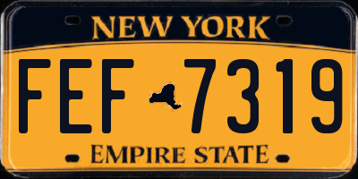 NY license plate FEF7319