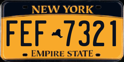 NY license plate FEF7321
