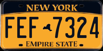 NY license plate FEF7324