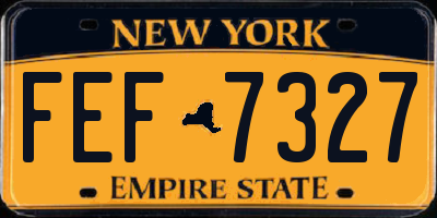 NY license plate FEF7327
