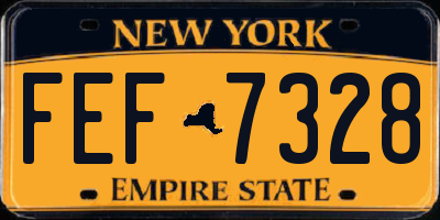 NY license plate FEF7328