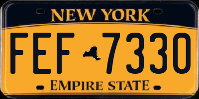 NY license plate FEF7330