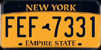 NY license plate FEF7331