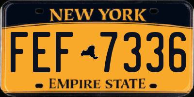 NY license plate FEF7336
