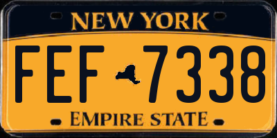NY license plate FEF7338