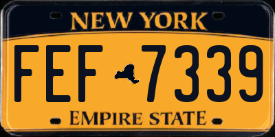 NY license plate FEF7339